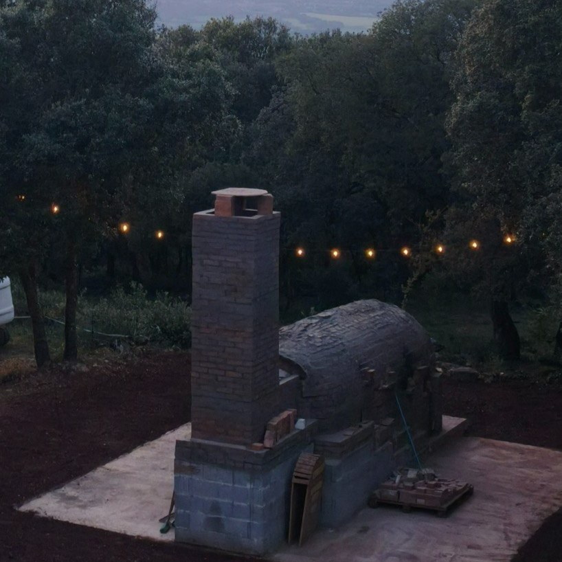 Kujiragama at Can Brull with the Montseny landscape behind it.