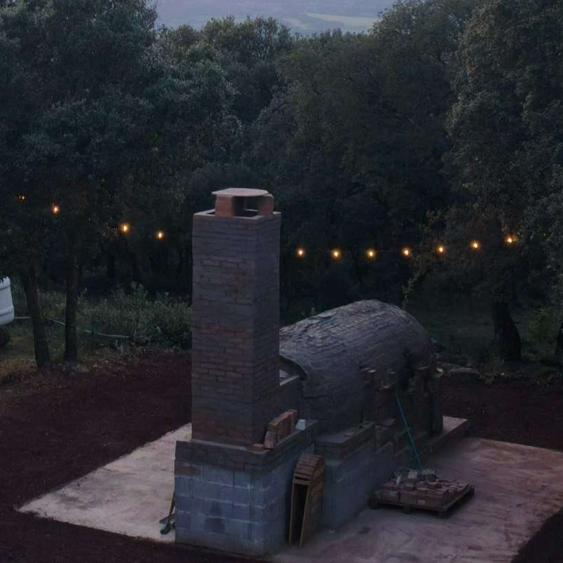 Kujiragama at Can Brull with the Montseny landscape behind it.