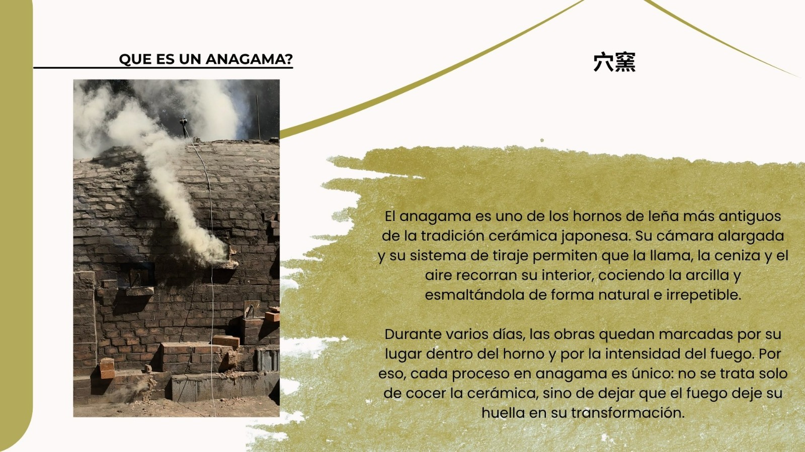 Technical drawing and photo of the Kujiragama anagama kiln.